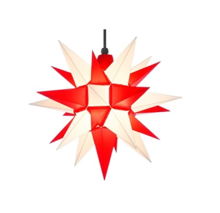 Moravská hvězda A4 bílo-červená, plast, 40 cm